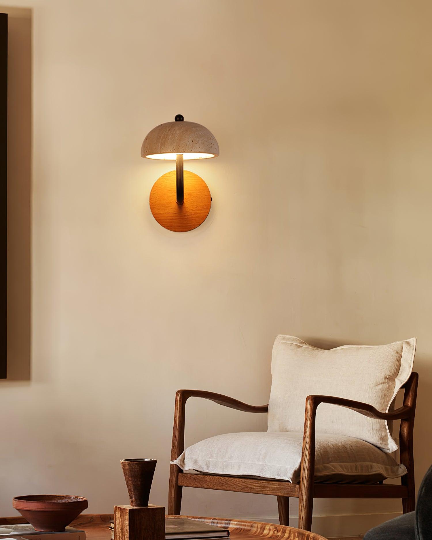 Solaro Applique Murale Travertin Abat-jour Demi-Dôme - Neutralighting