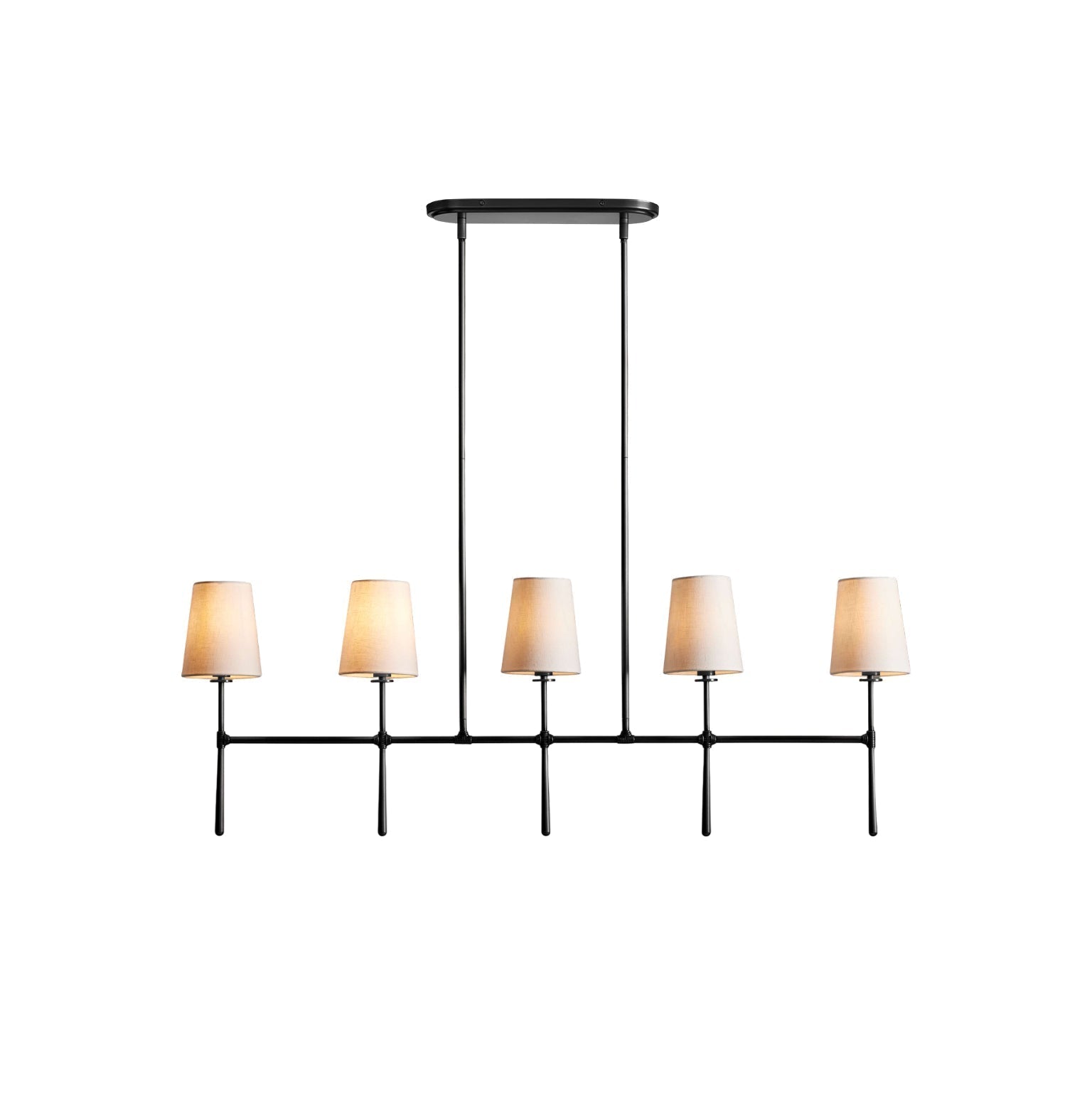 Eurvinen Vintage Industrial Linear Metal Fabric Chandelier - Lamp Copper