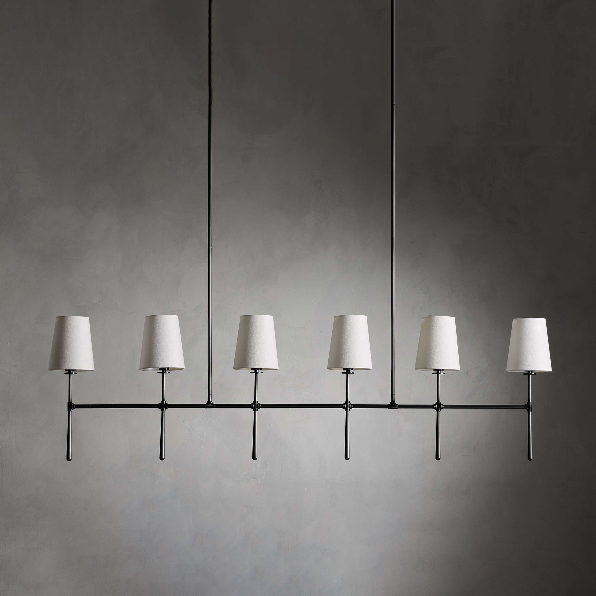 Eurvinen Vintage Industrial Linear Metal Fabric Chandelier - Lamp Copper
