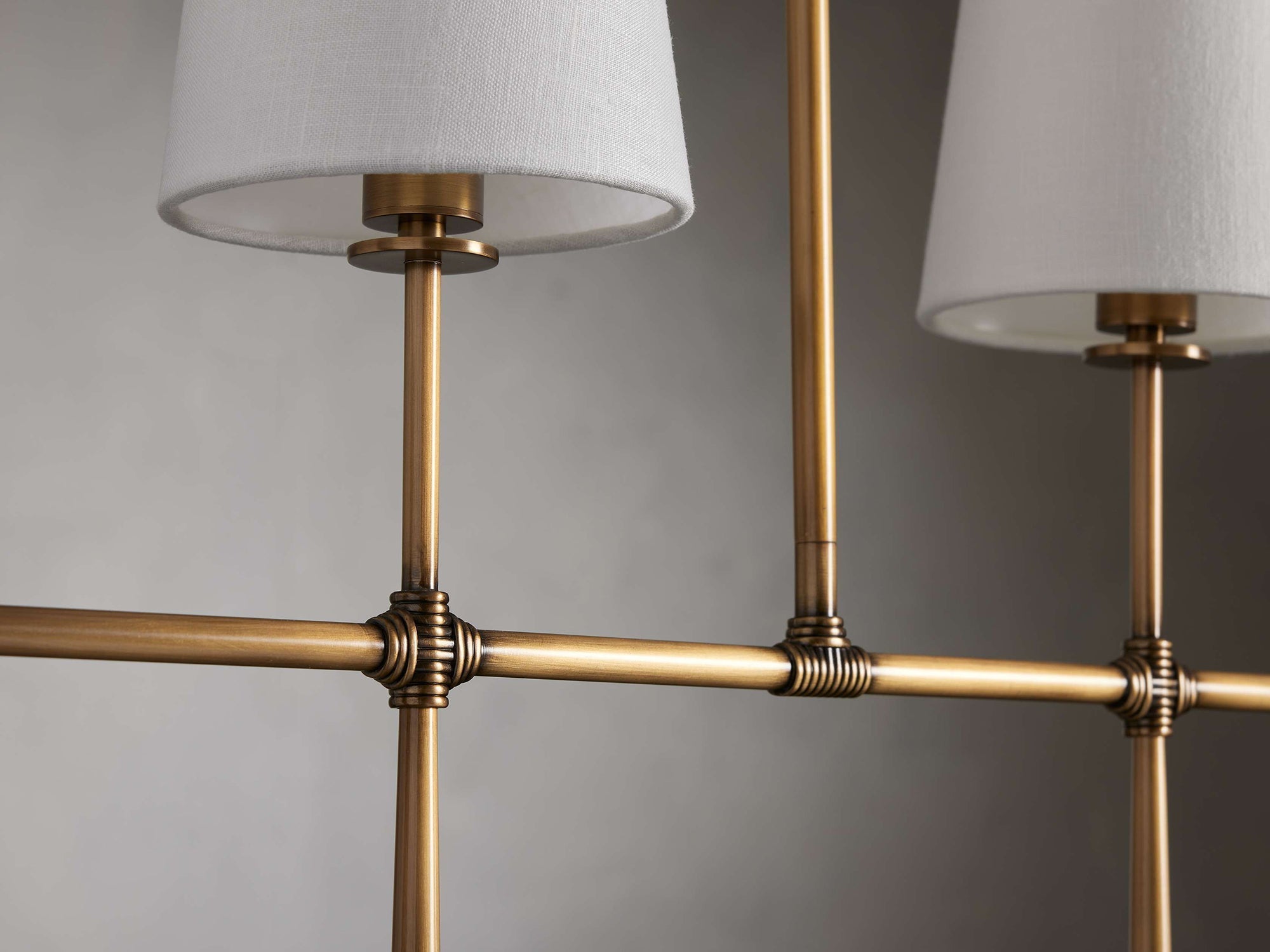 Eurvinen Vintage Industrial Linear Metal Fabric Chandelier - Lamp Copper