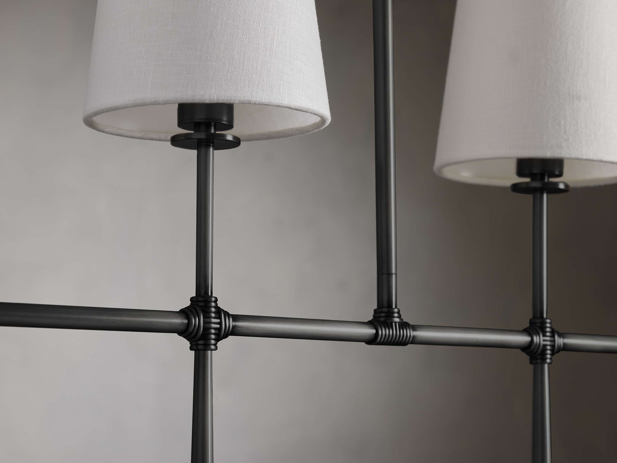 Eurvinen Vintage Industrial Linear Metal Fabric Chandelier - Lamp Copper