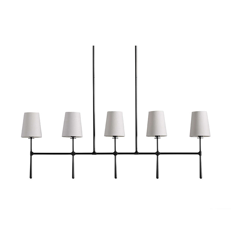Eurvinen Vintage Industrial Linear Metal Fabric Chandelier - Lamp Copper