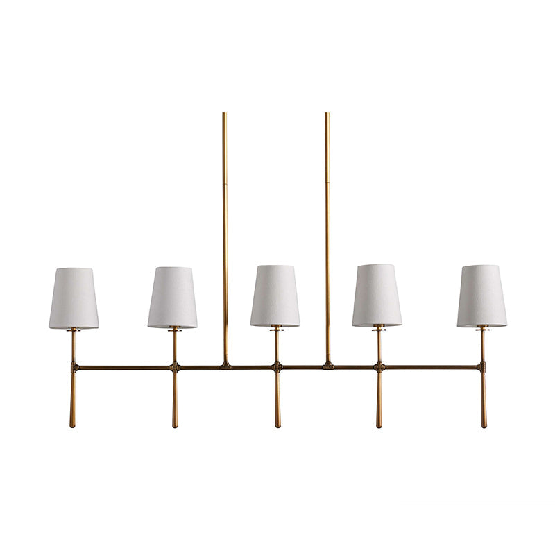 Eurvinen Vintage Industrial Linear Metal Fabric Chandelier - Lamp Copper