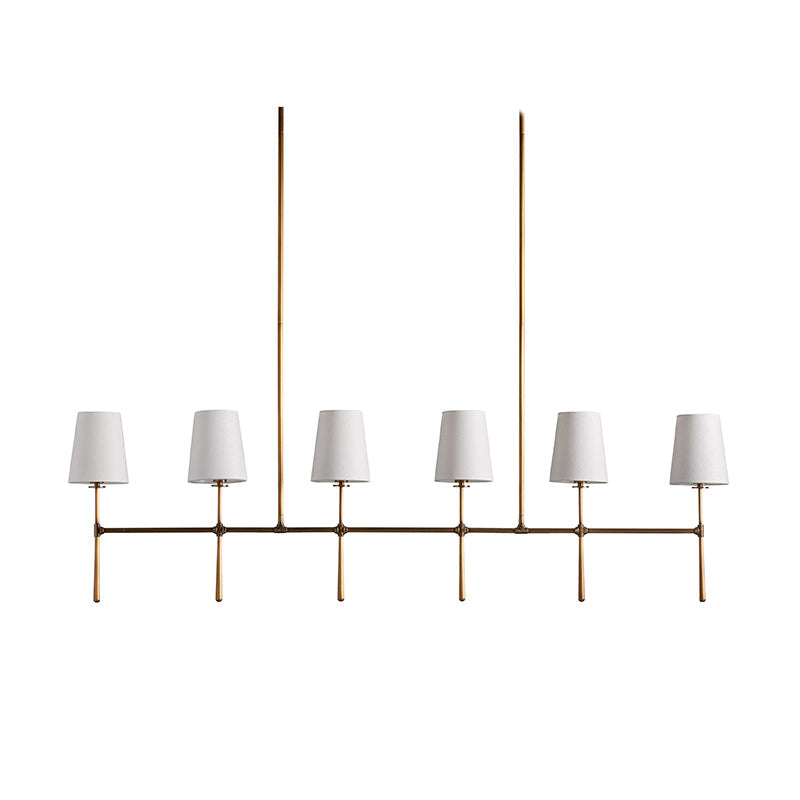 Eurvinen Vintage Industrial Linear Metal Fabric Chandelier - Lamp Copper
