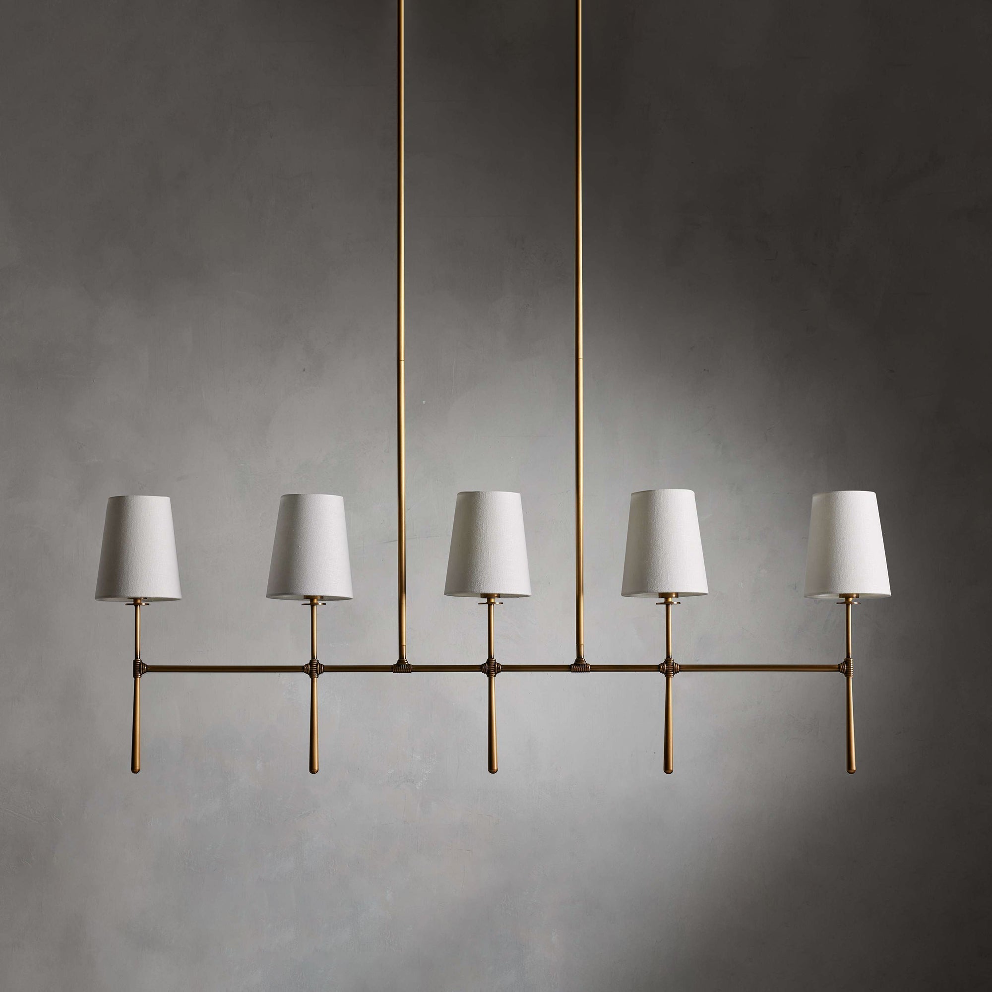 Eurvinen Vintage Industrial Linear Metal Fabric Chandelier - Lamp Copper