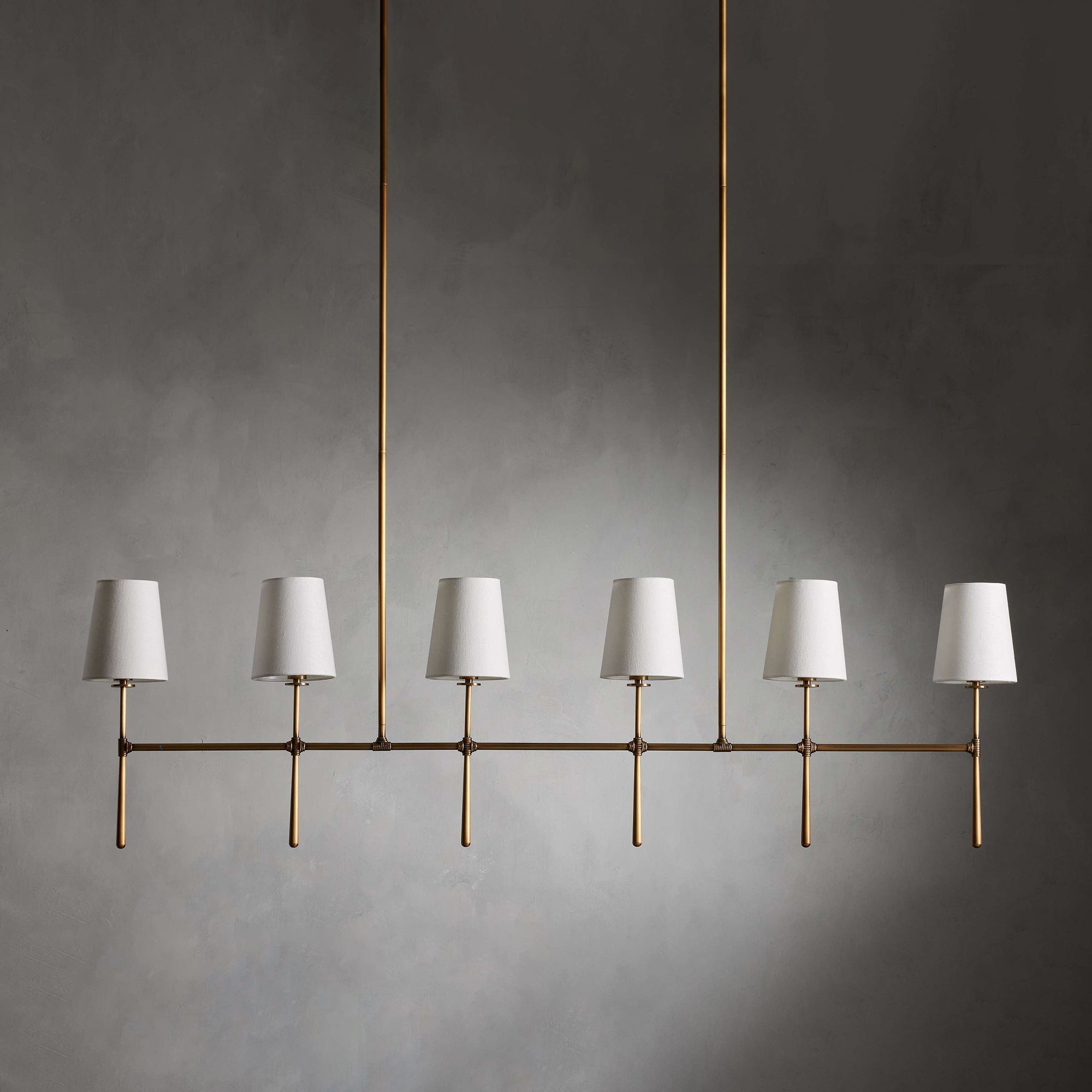 Eurvinen Vintage Industrial Linear Metal Fabric Chandelier - Lamp Copper