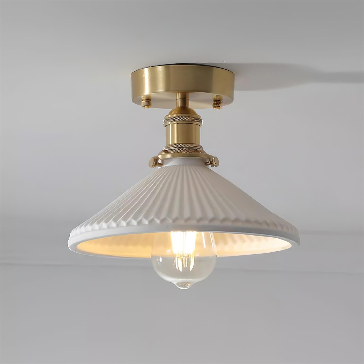Belmont Plafonnier Vintage Laiton Céramique - Neutralighting