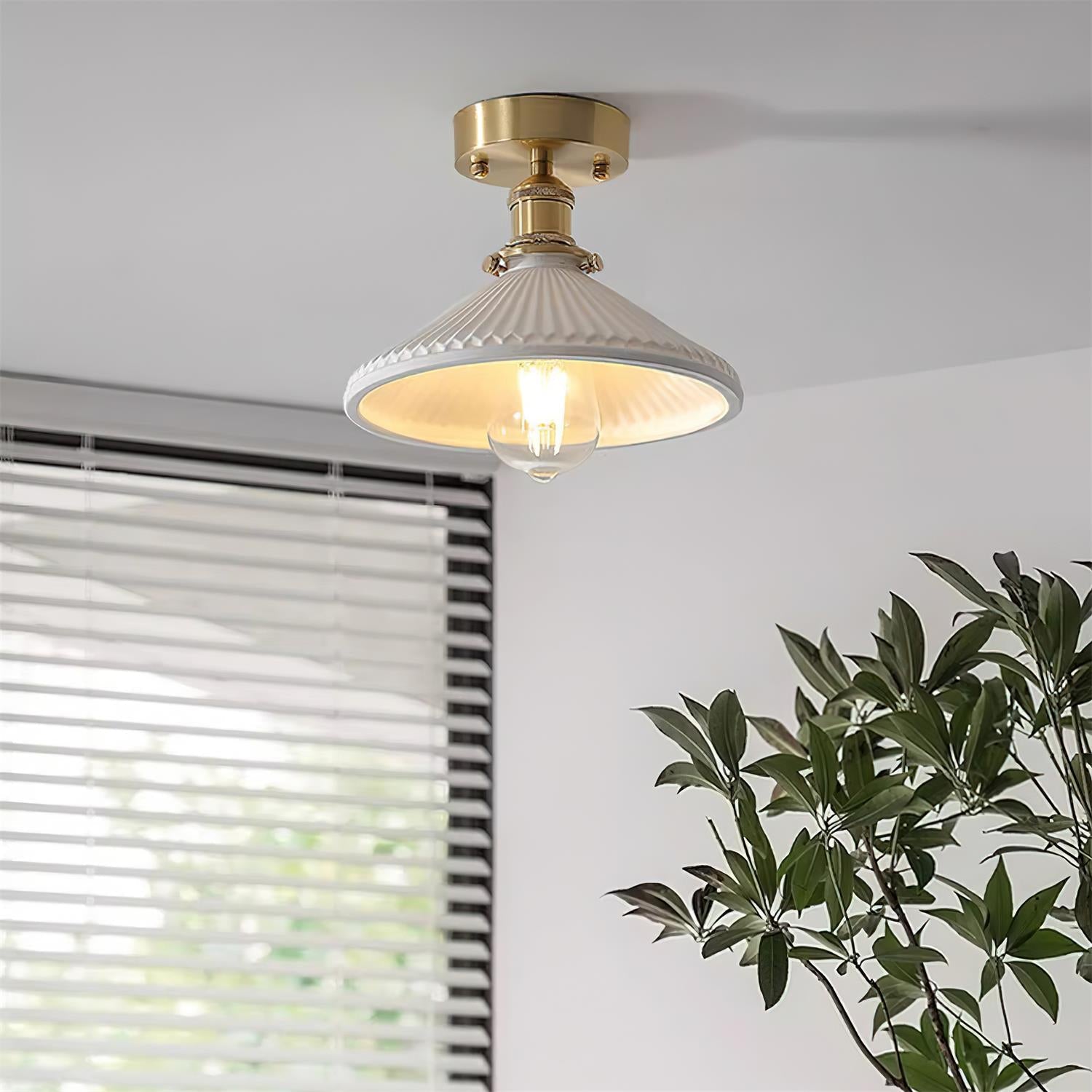 Belmont Plafonnier Vintage Laiton Céramique - Neutralighting