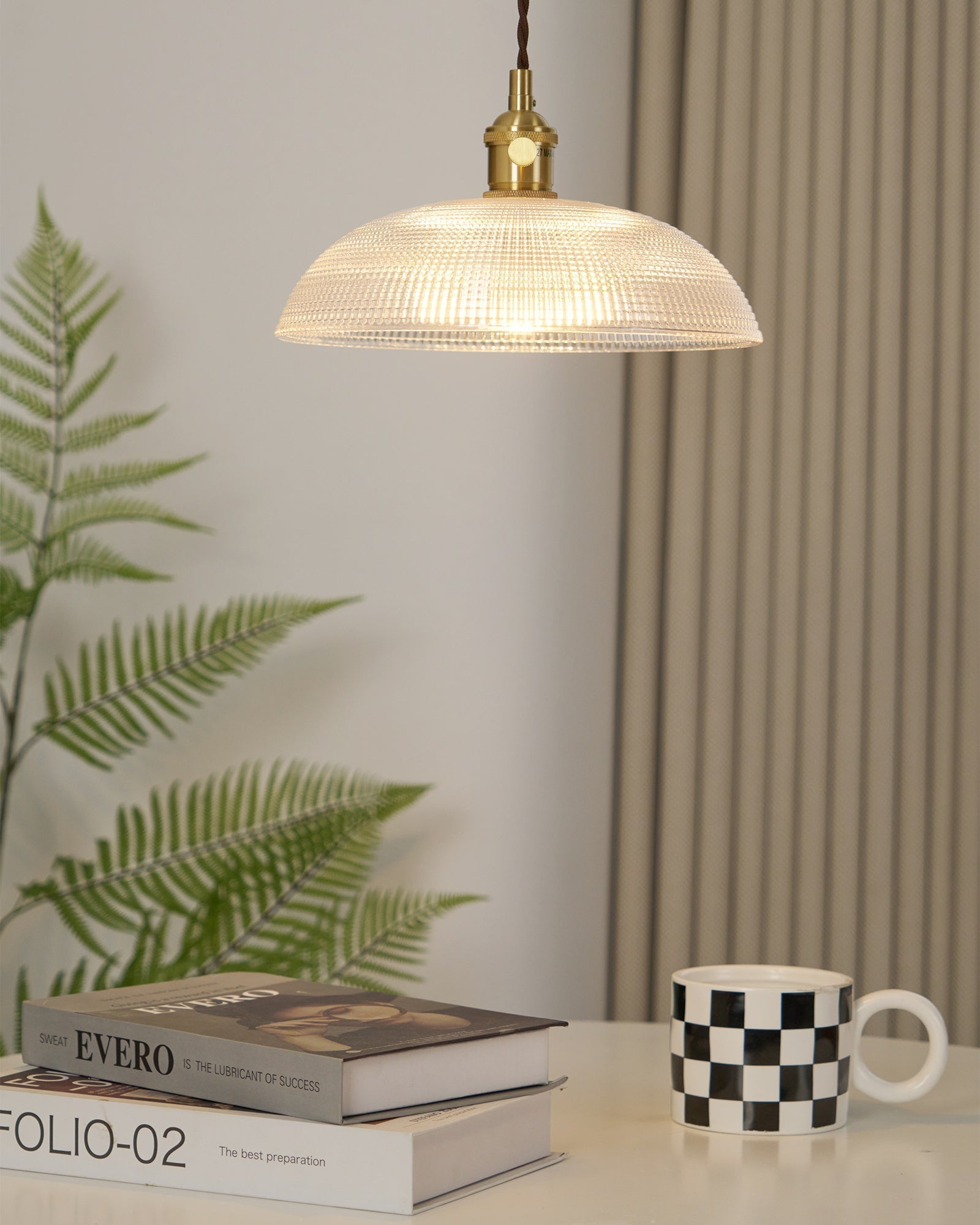 Ribbed Spiral Pendant Swag Light - Blowlighting