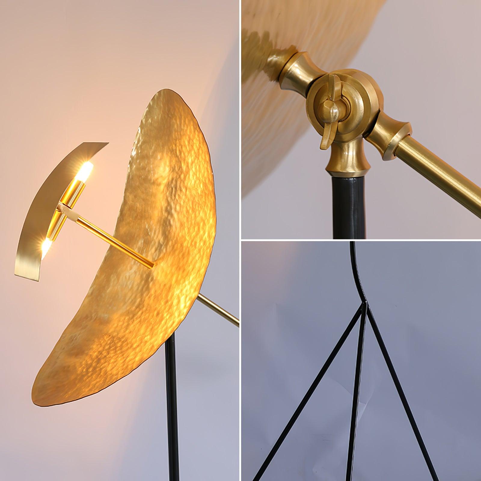 Mira Lampadaire Arc Moderne, Métal, Doré, Salon