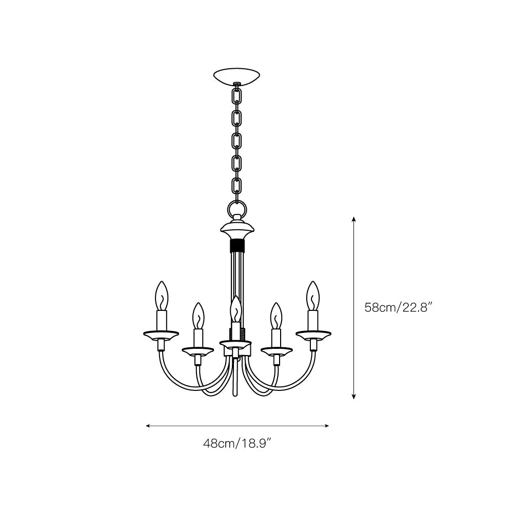 Vecarisra Vintage Industrial Metal Chandelier - Lamp Copper