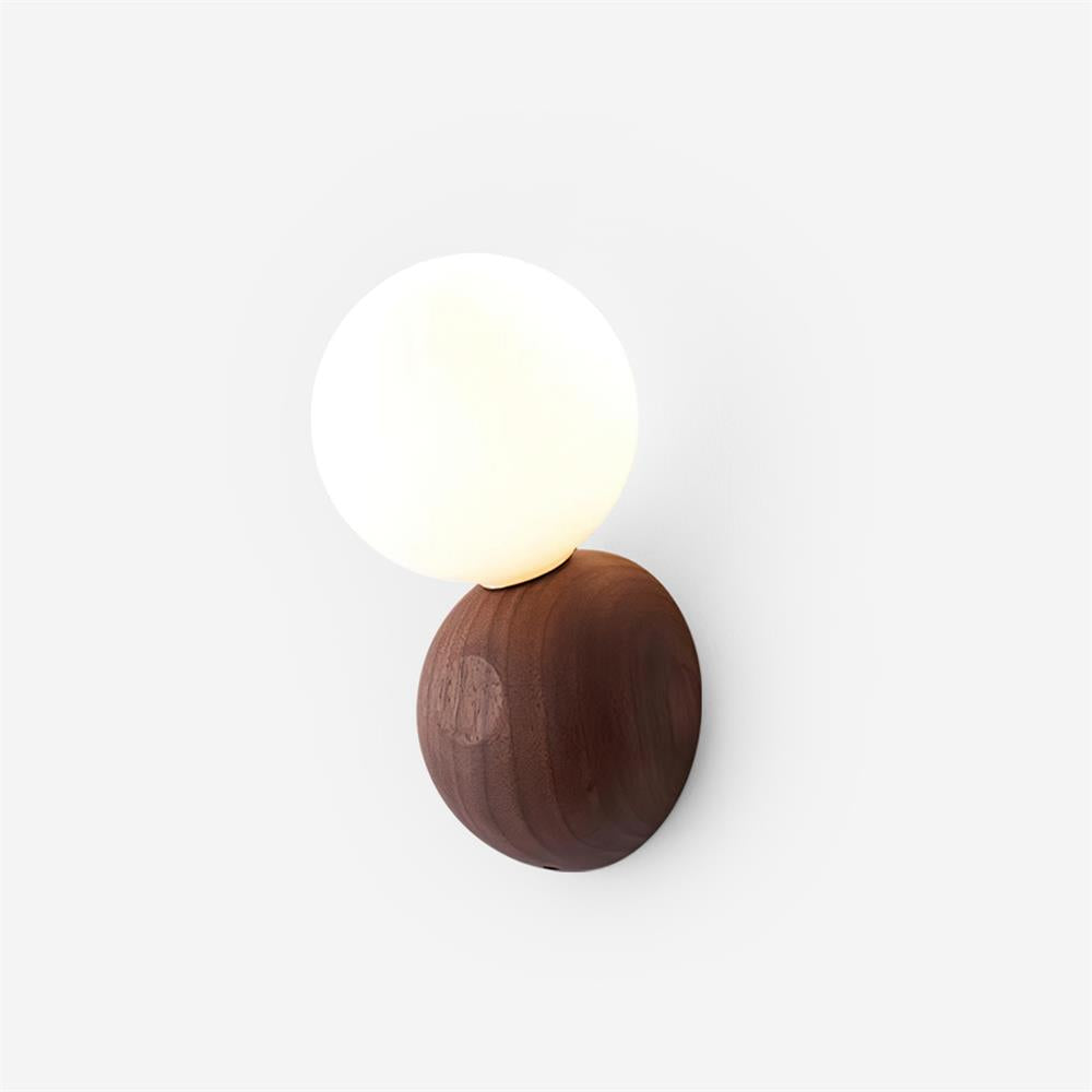 Ringo Applique Murale Bois Verre Opale Minimaliste - Neutralighting