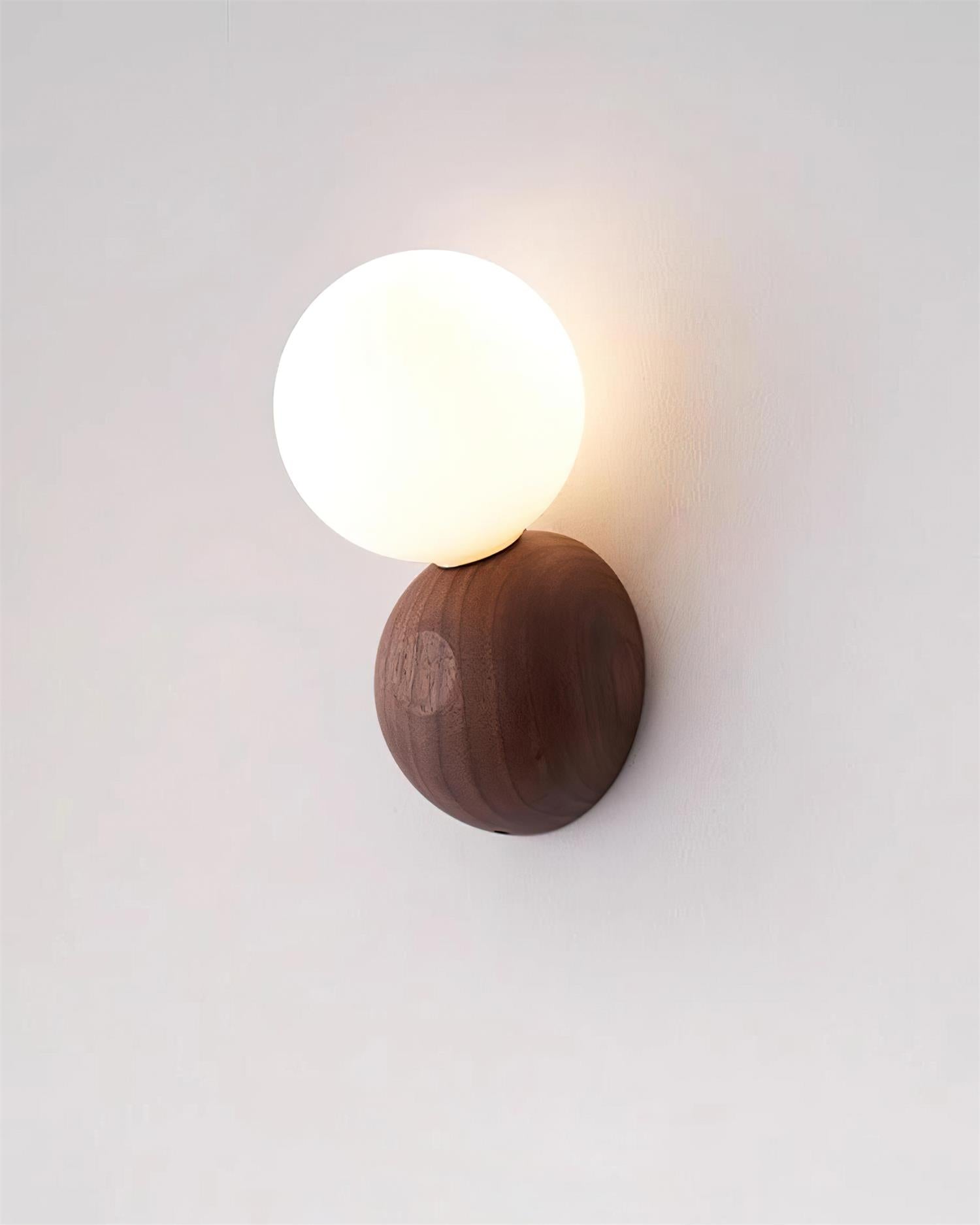 Ringo Applique Murale Bois Verre Opale Minimaliste - Neutralighting