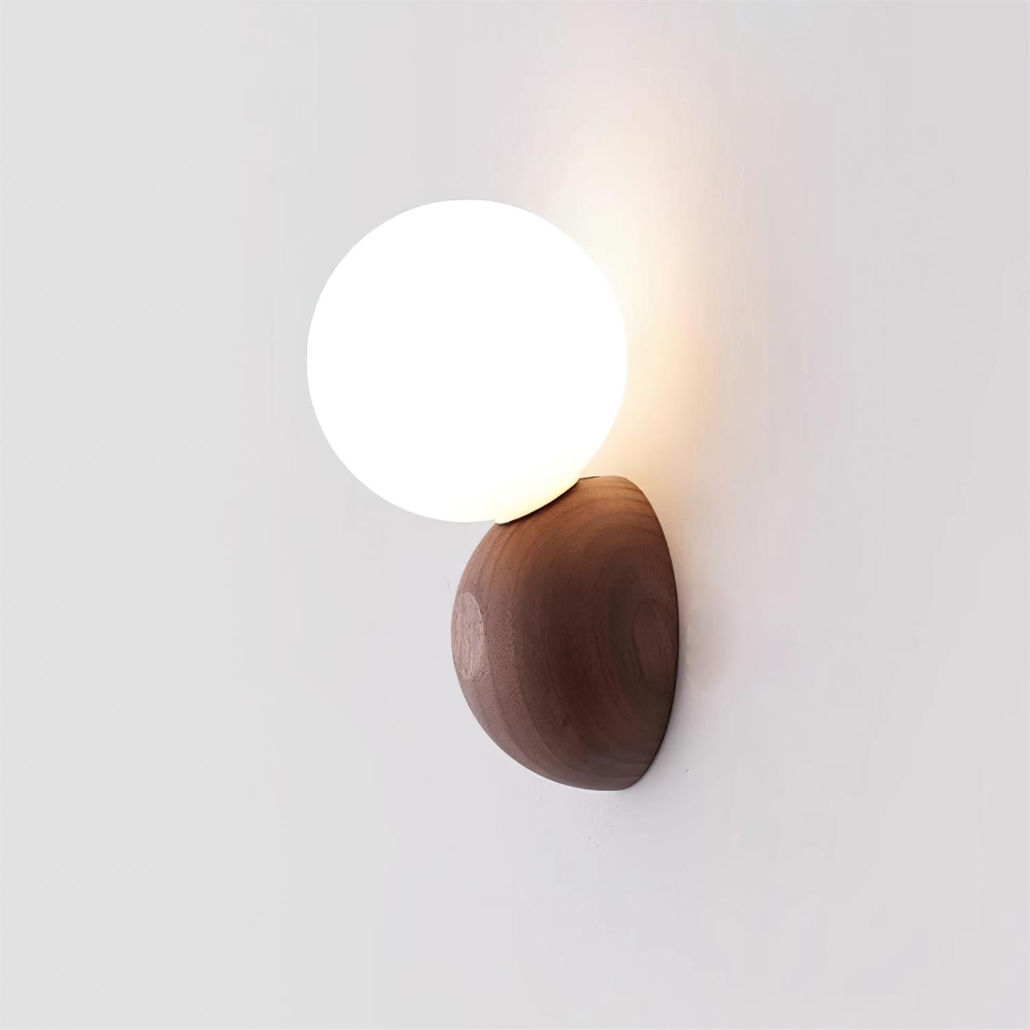 Ringo Applique Murale Bois Verre Opale Minimaliste - Neutralighting