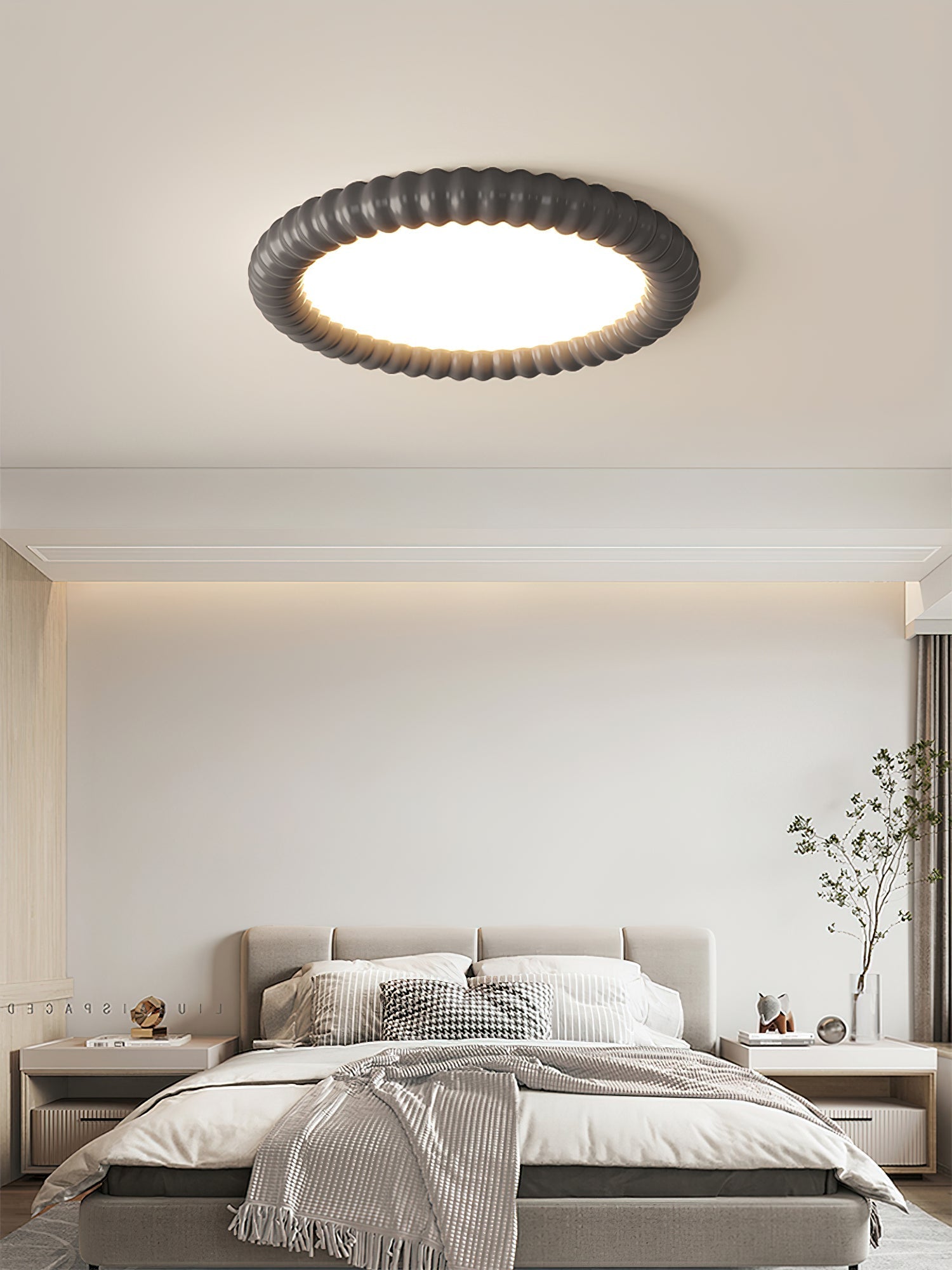 Ulire Lampe de Plafond en Résine Ondulée Art Nordique - Neutralighting