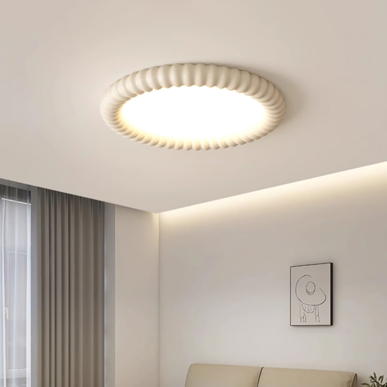 Ulire Lampe de Plafond en Résine Ondulée Art Nordique - Neutralighting