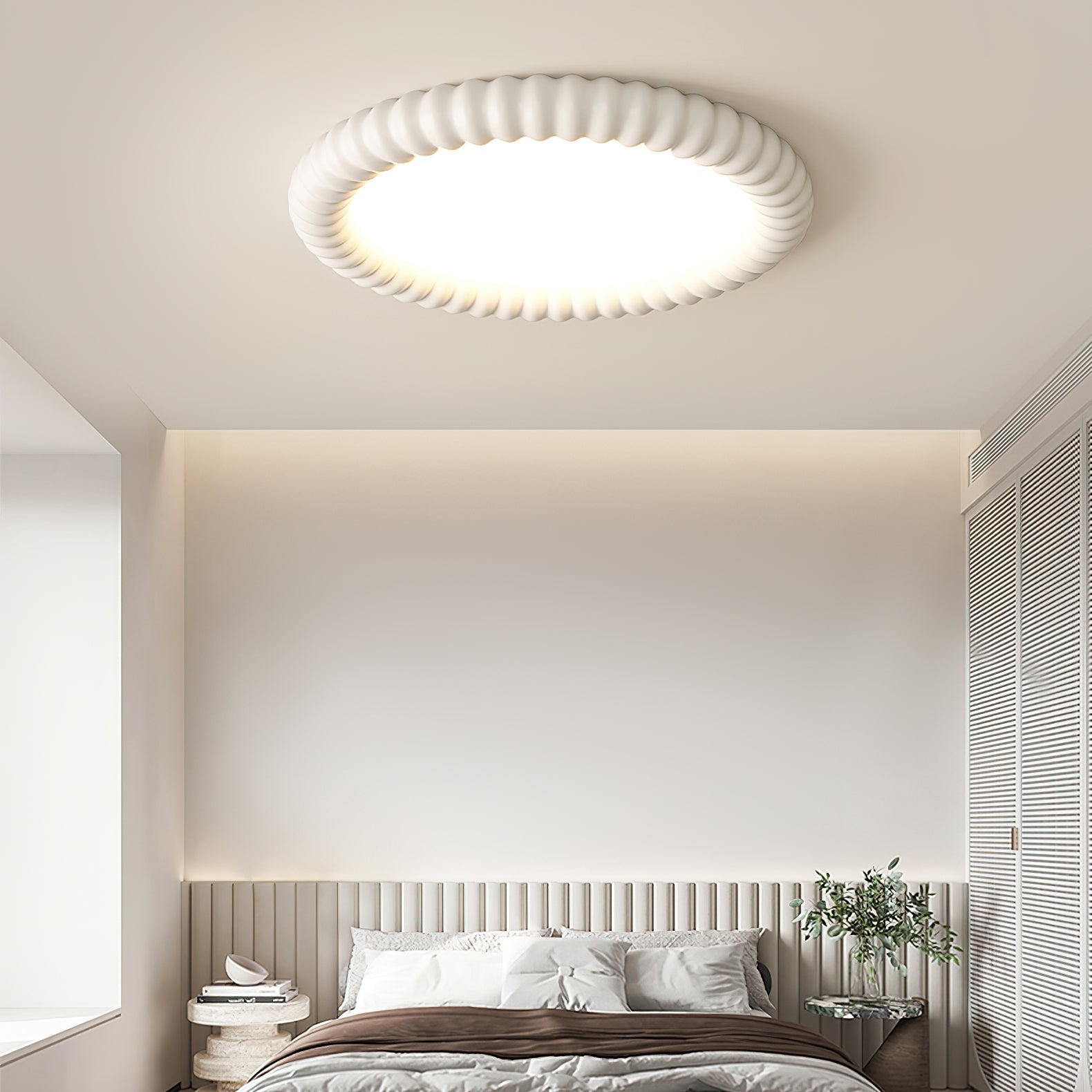 Ulire Lampe de Plafond en Résine Ondulée Art Nordique - Neutralighting