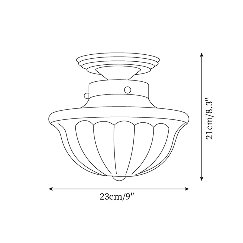 Evola Lampe Plafond en Verre Opale Vintage - Neutralighting