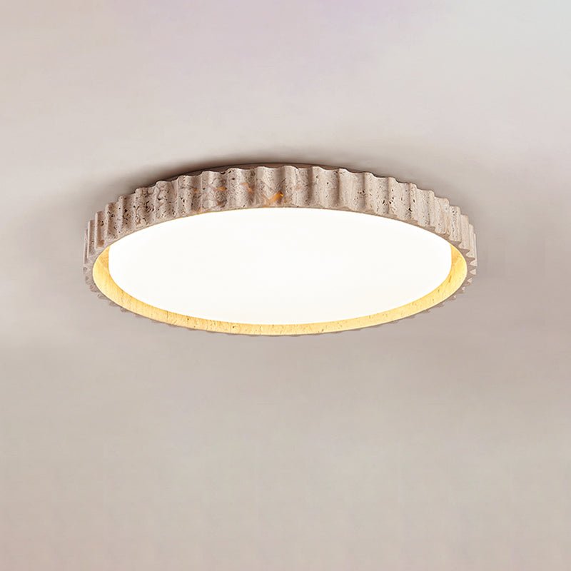 Ornorus Plafonnier Anneau Cannelé en Travertin - Neutralighting