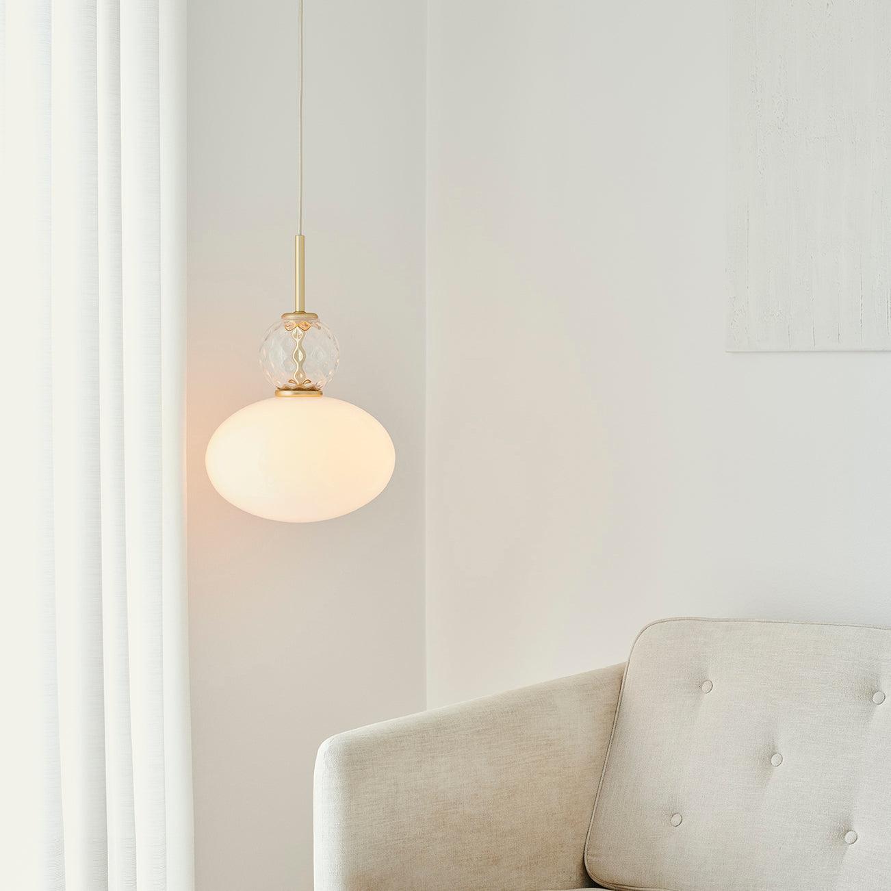 Orbelin Lampe Suspension en Verre et Laiton - Neutralighting