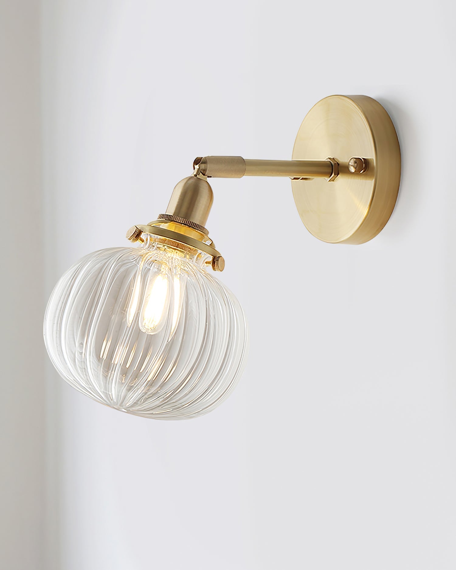 Baroque Applique Murale Plug-In Abat-jour en Verre Fumé Laiton Industriel - Neutralighting