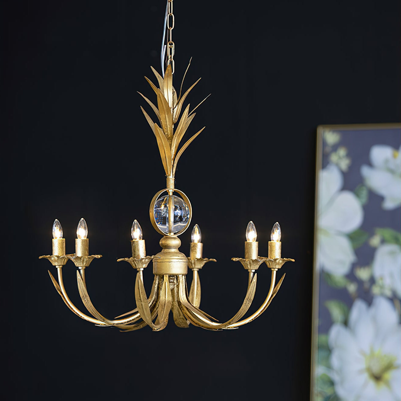 Zamarir Vintage Industrial 6-Light Metal Chandelier - Lamp Copper