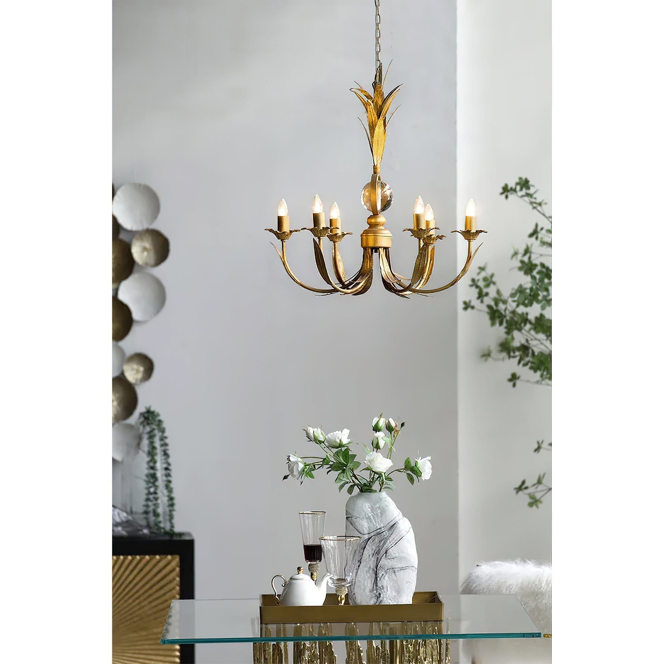 Zamarir Vintage Industrial 6-Light Metal Chandelier - Lamp Copper