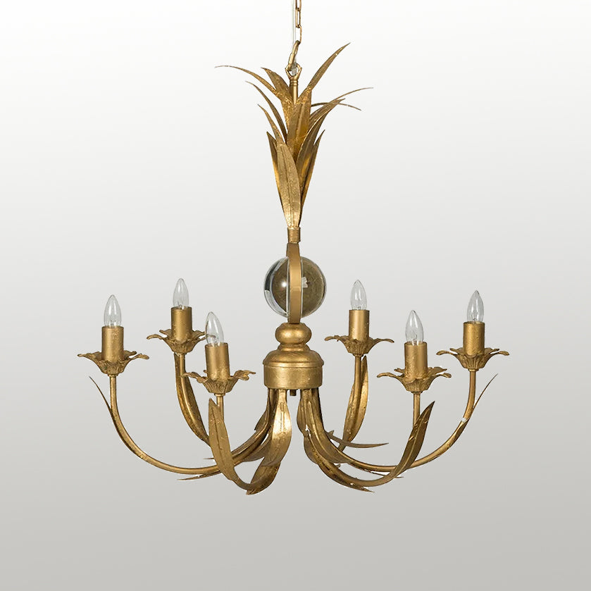 Zamarir Vintage Industrial 6-Light Metal Chandelier - Lamp Copper