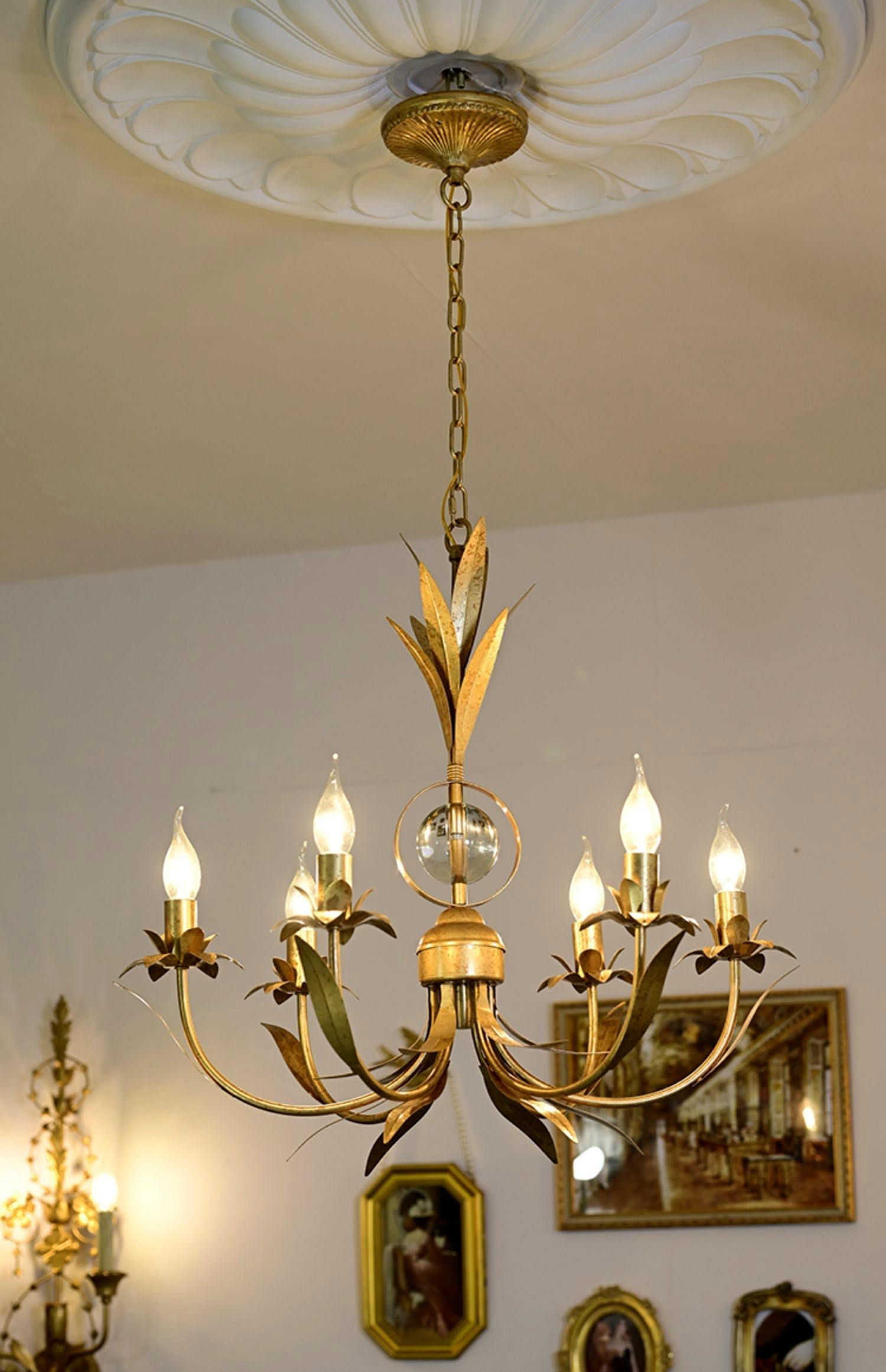 Zamarir Vintage Industrial 6-Light Metal Chandelier - Lamp Copper