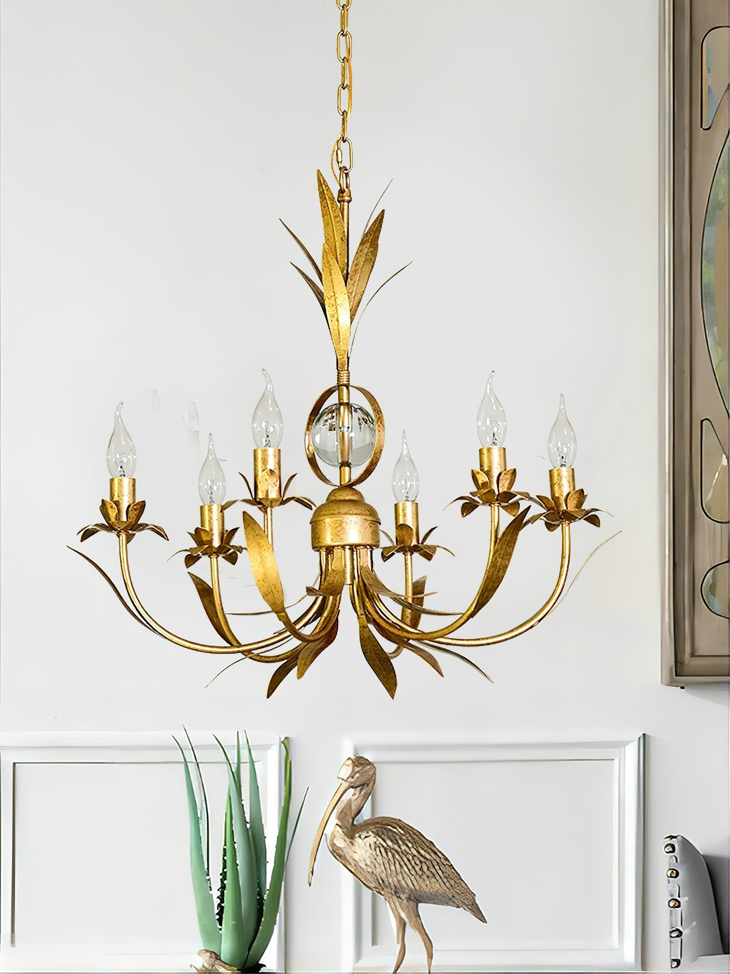 Zamarir Vintage Industrial 6-Light Metal Chandelier - Lamp Copper