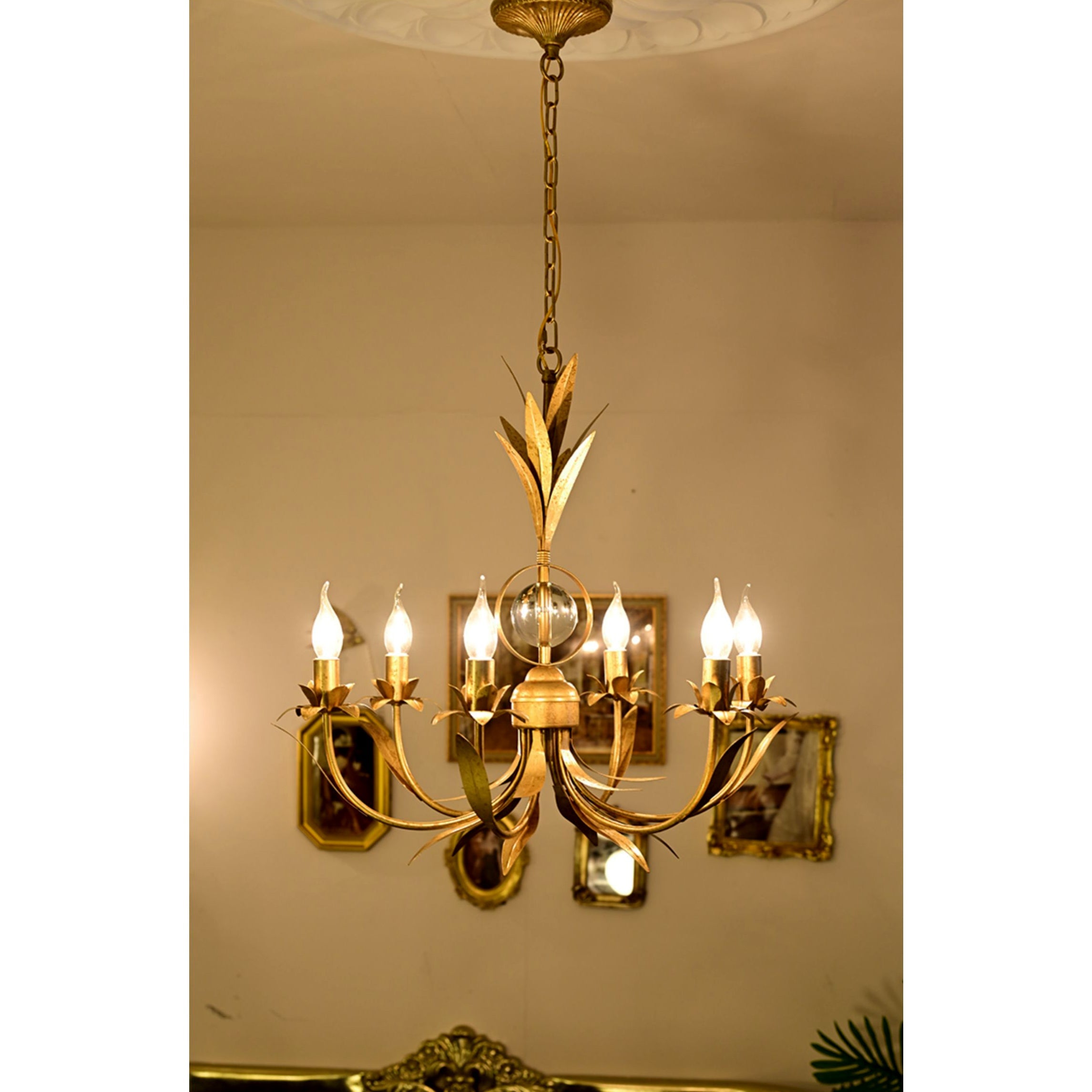 Zamarir Vintage Industrial 6-Light Metal Chandelier - Lamp Copper