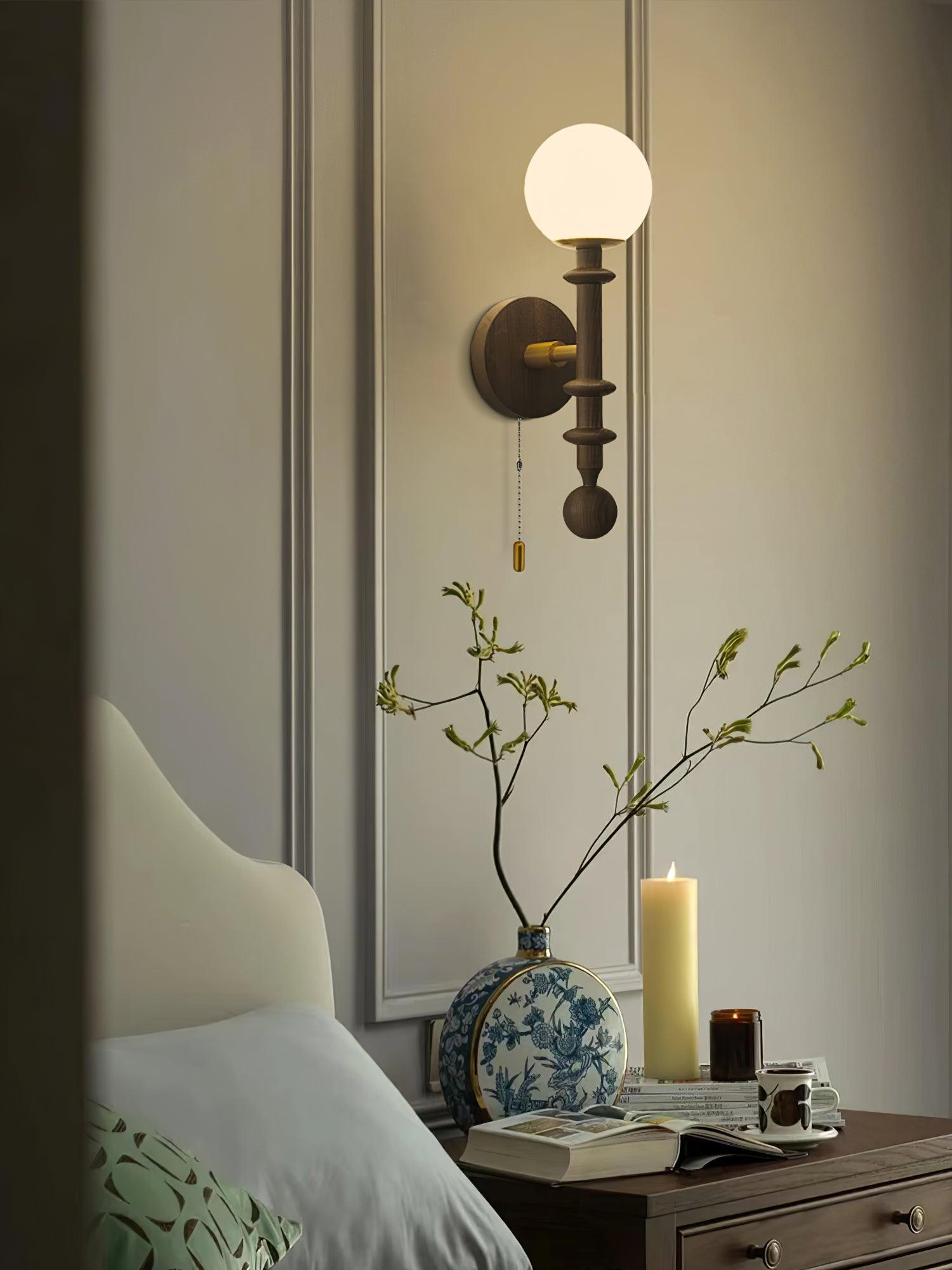 Elmiror Applique Murale en Verre et Bois Moderne - Neutralighting