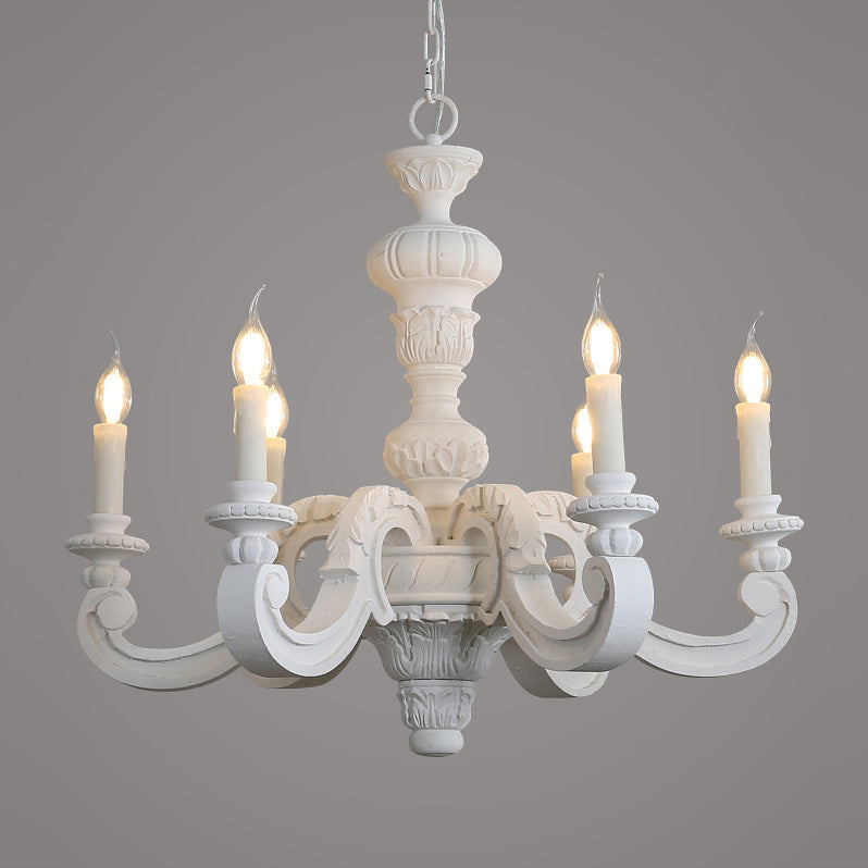 Olrinila Roman Pillar Hand-carved Wood Chandelier - Lamp Copper