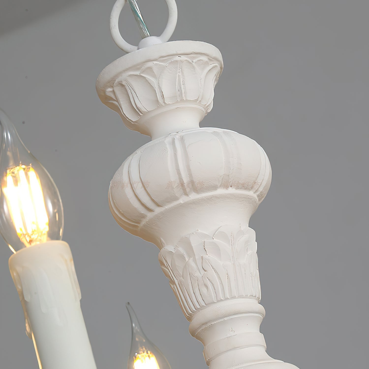 Olrinila Roman Pillar Hand-carved Wood Chandelier - Lamp Copper