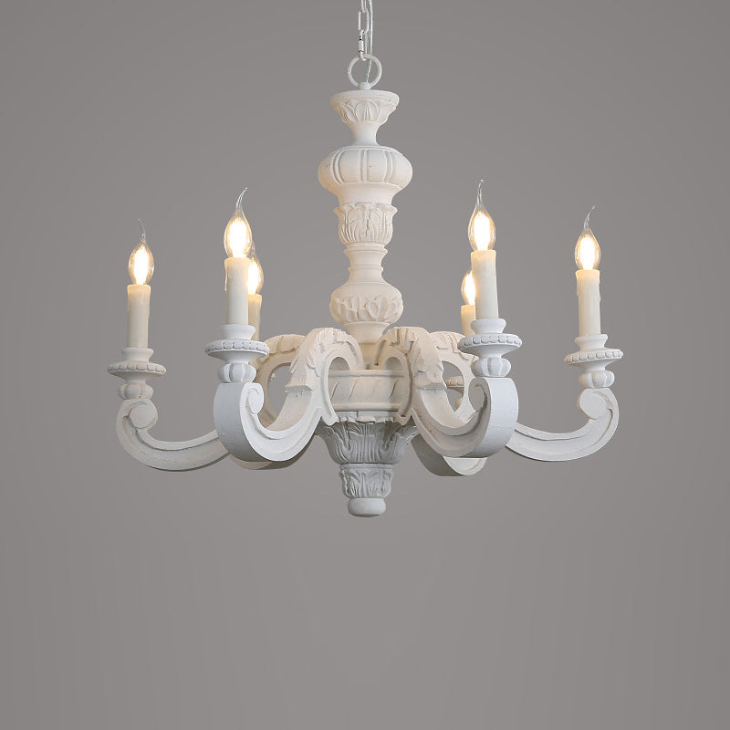 Olrinila Roman Pillar Hand-carved Wood Chandelier - Lamp Copper