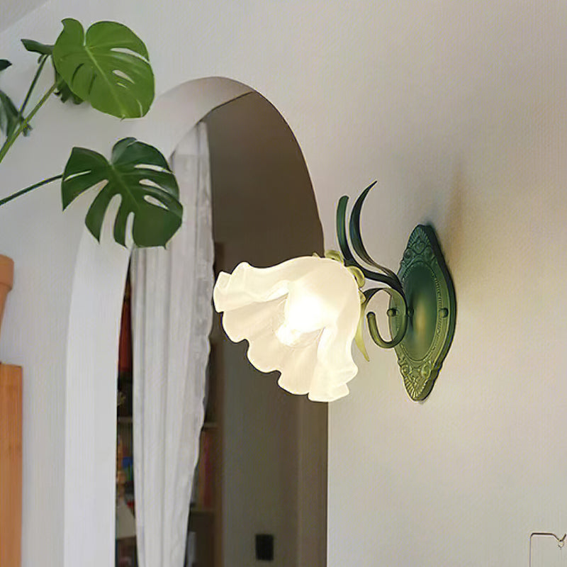 Arisha Fleur Métal Verre Intérieur Applique Murale Chambre à Coucher Salon
