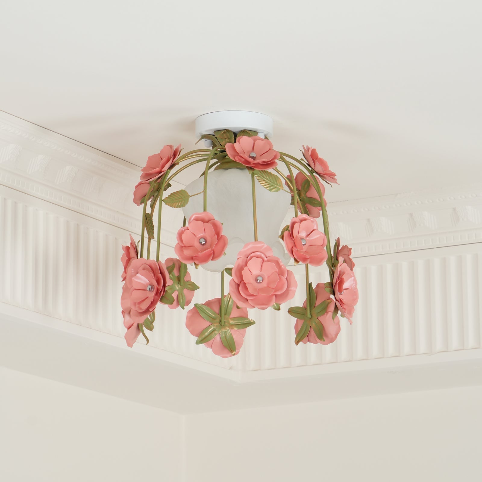 Pavo Plafonnier Romantique en Verre Fleur - Neutralighting