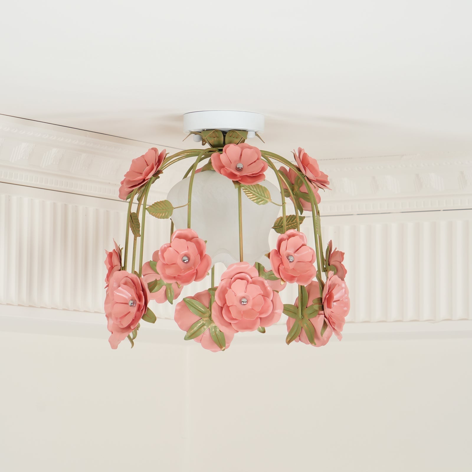 Pavo Plafonnier Romantique en Verre Fleur - Neutralighting