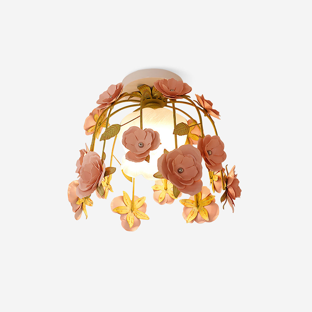Pavo Plafonnier Romantique en Verre Fleur - Neutralighting