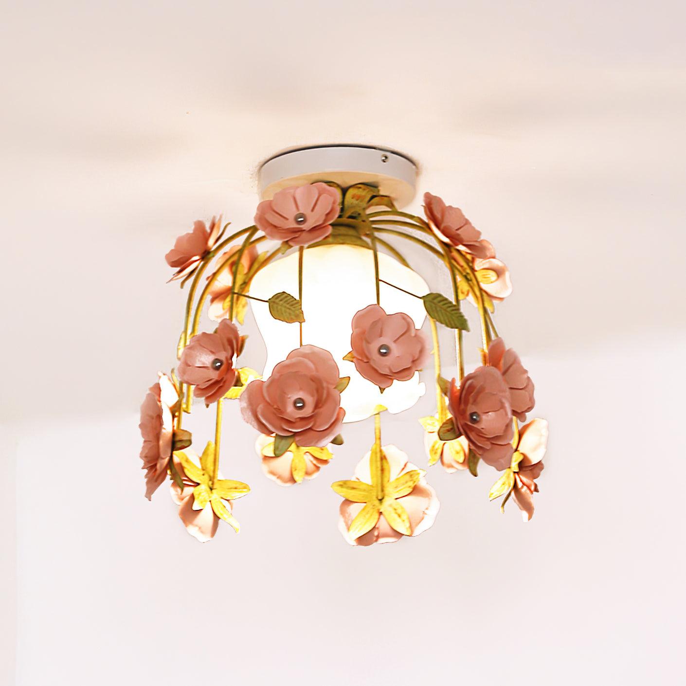 Pavo Plafonnier Romantique en Verre Fleur - Neutralighting