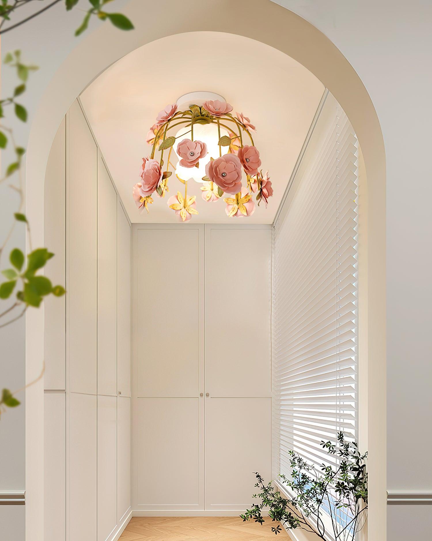 Pavo Plafonnier Romantique en Verre Fleur - Neutralighting