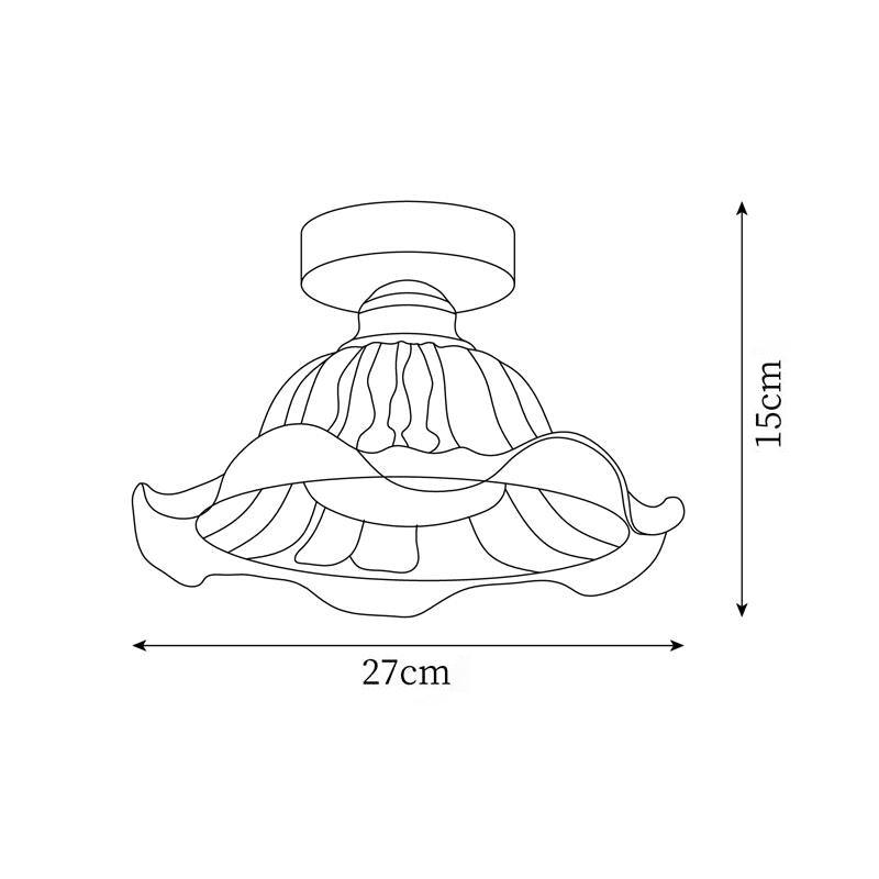 Rosa Plafonnier Verre Froncé Abat-jour Moderne Chambre - Neutralighting