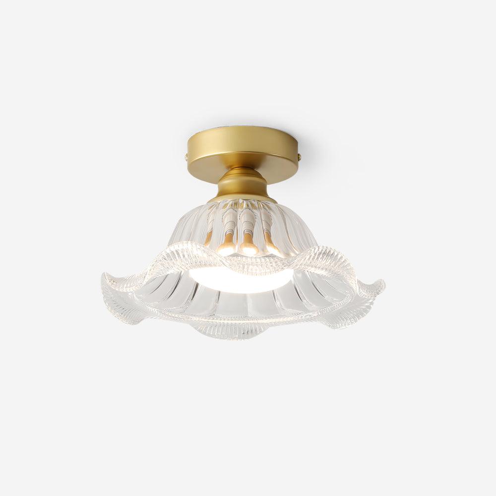 Rosa Plafonnier Verre Froncé Abat-jour Moderne Chambre - Neutralighting