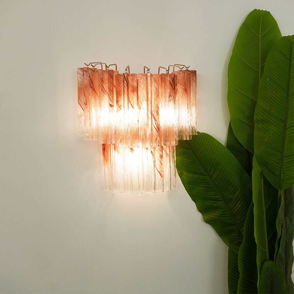Aurora Wall Light Rose Glass Blades Romantic Watercolor - Letslighting