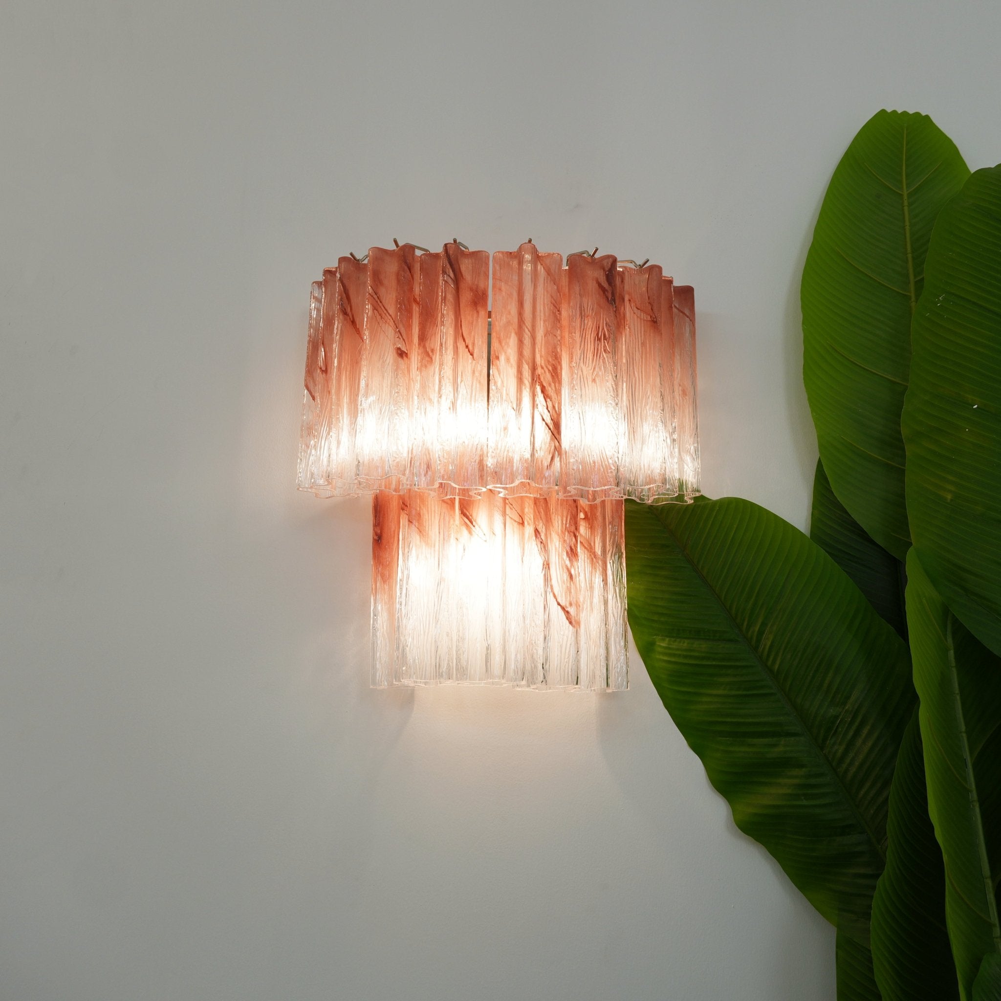 Aurora Wall Light Rose Glass Blades Romantic Watercolor - Letslighting