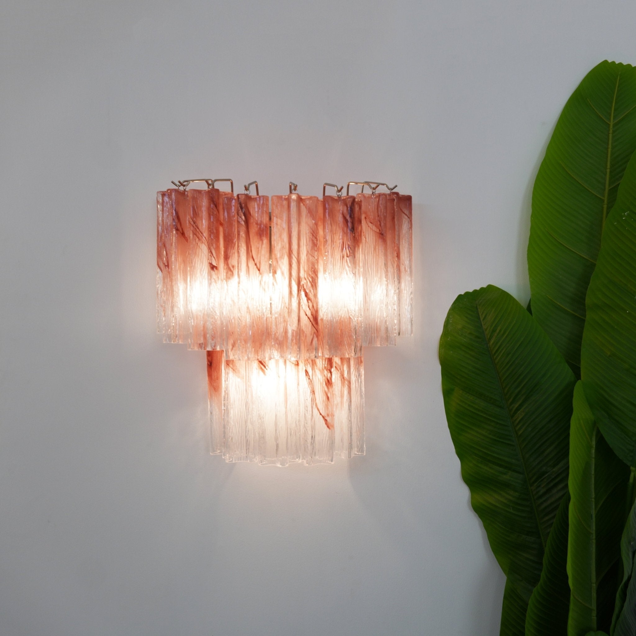 Aurora Wall Light Rose Glass Blades Romantic Watercolor - Letslighting