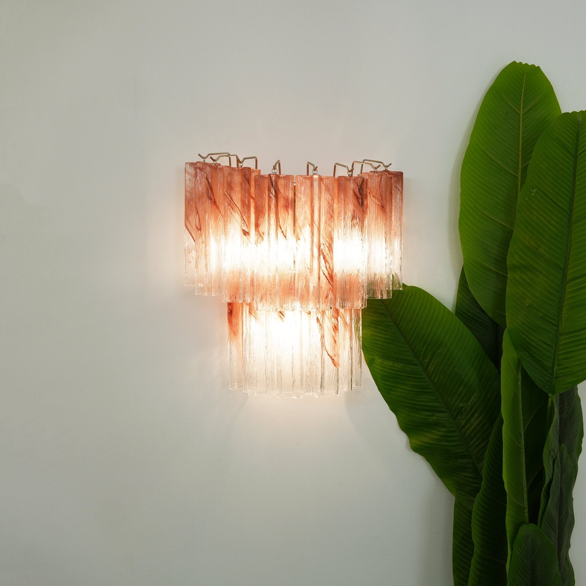 Aurora Wall Light Rose Glass Blades Romantic Watercolor - Letslighting