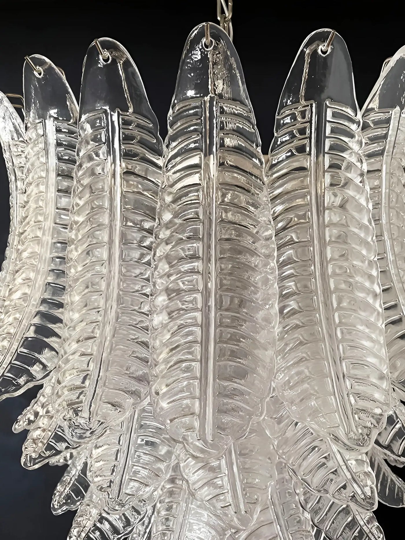 Aurora Chandelier Clear Glass Leaf Cascading Elegant - Letslighting