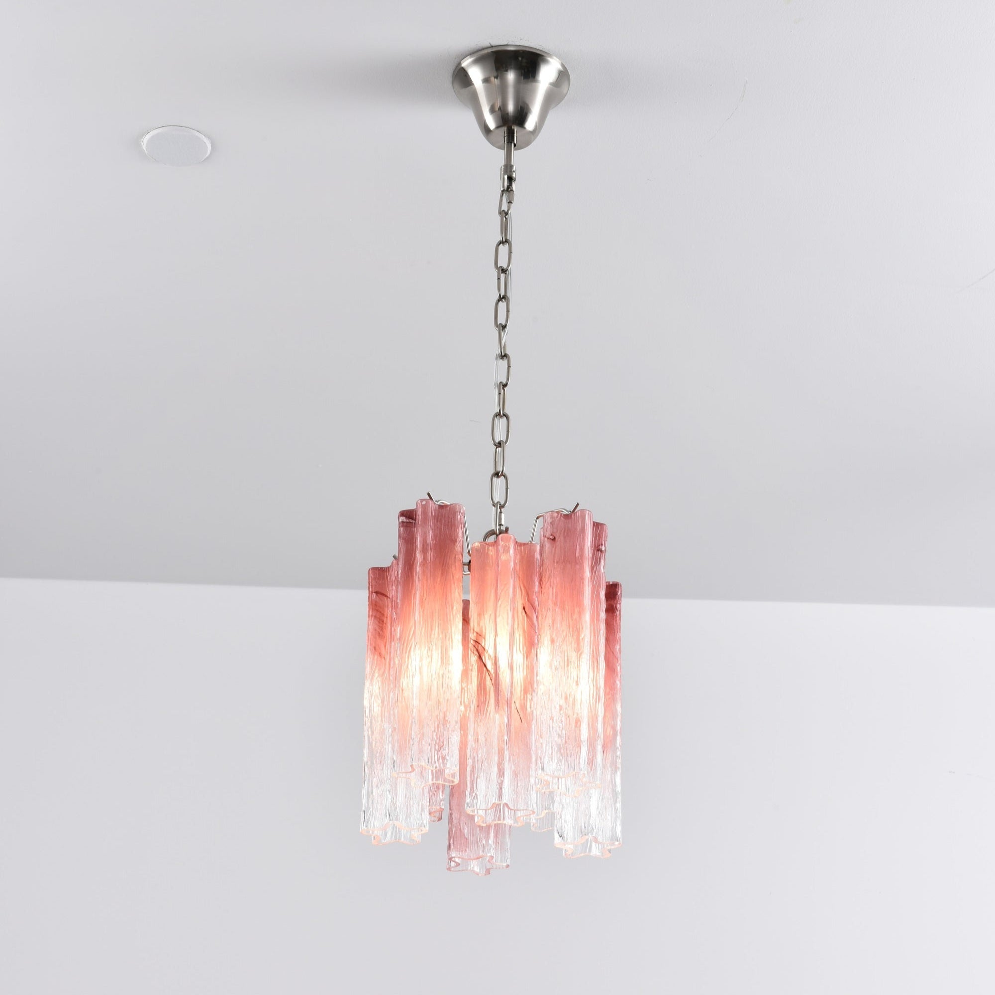 Aurora Chandelier Pink Gradient Murano Glass - Letslighting