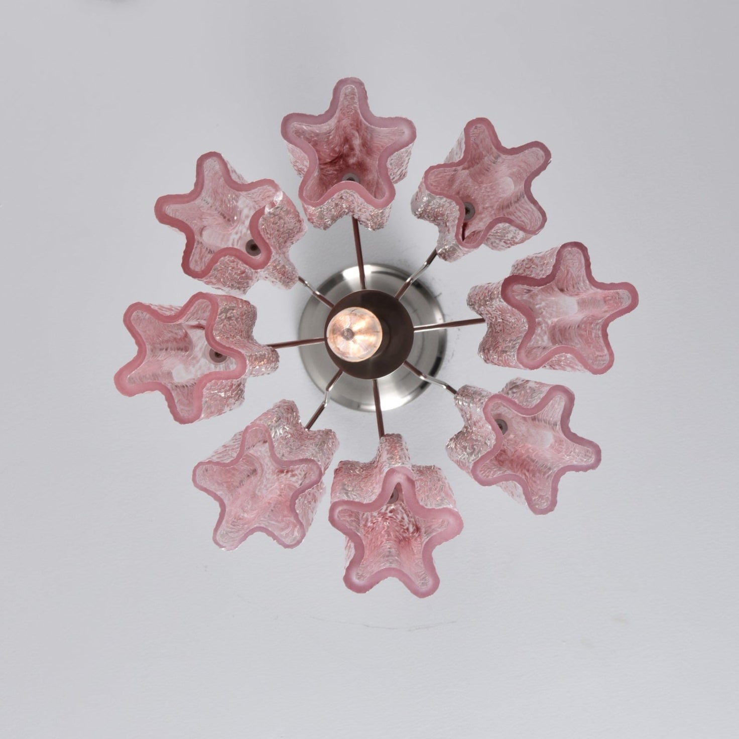 Aurora Chandelier Pink Gradient Murano Glass - Letslighting
